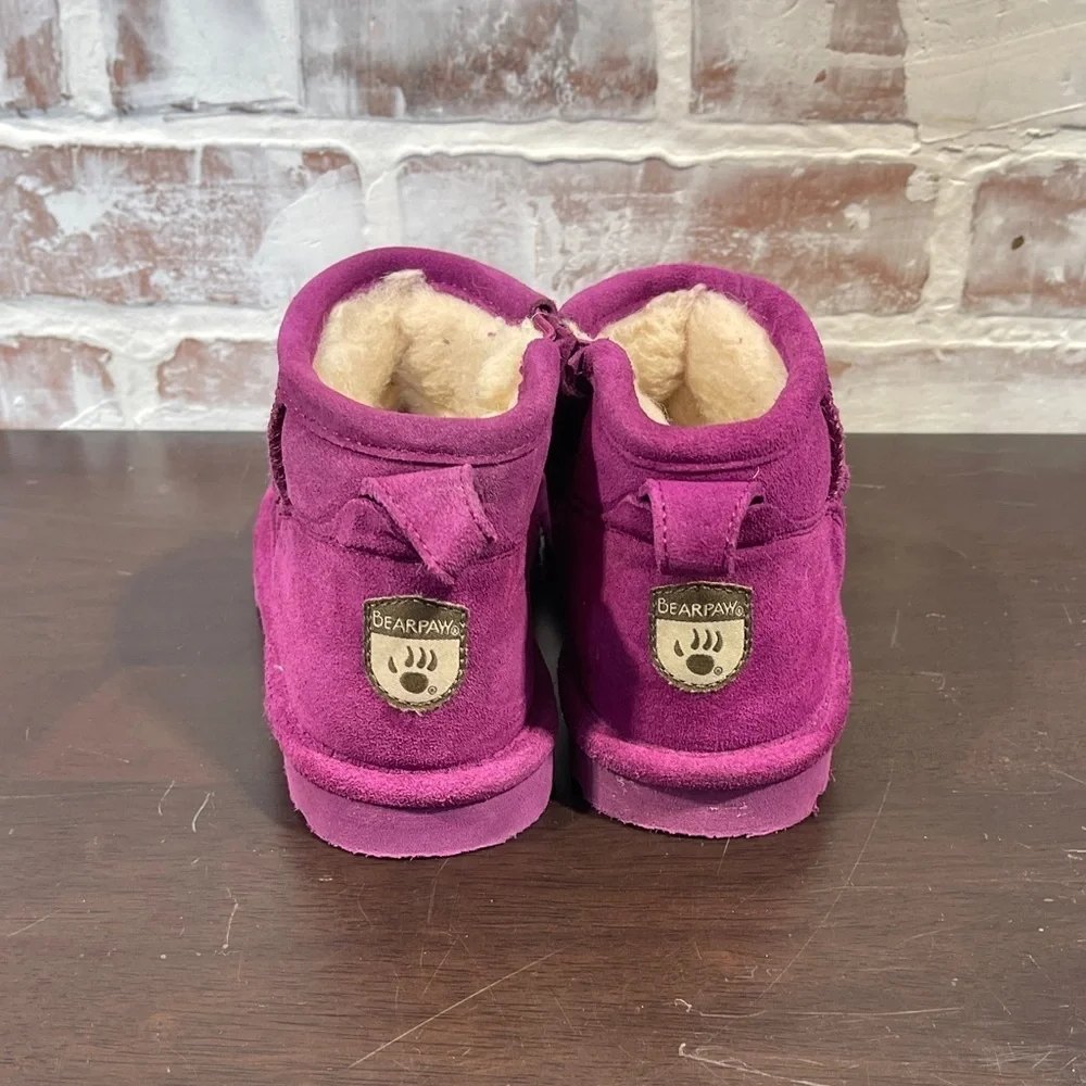 Bear paw Purple Suede Ankle Boots  youth size 1